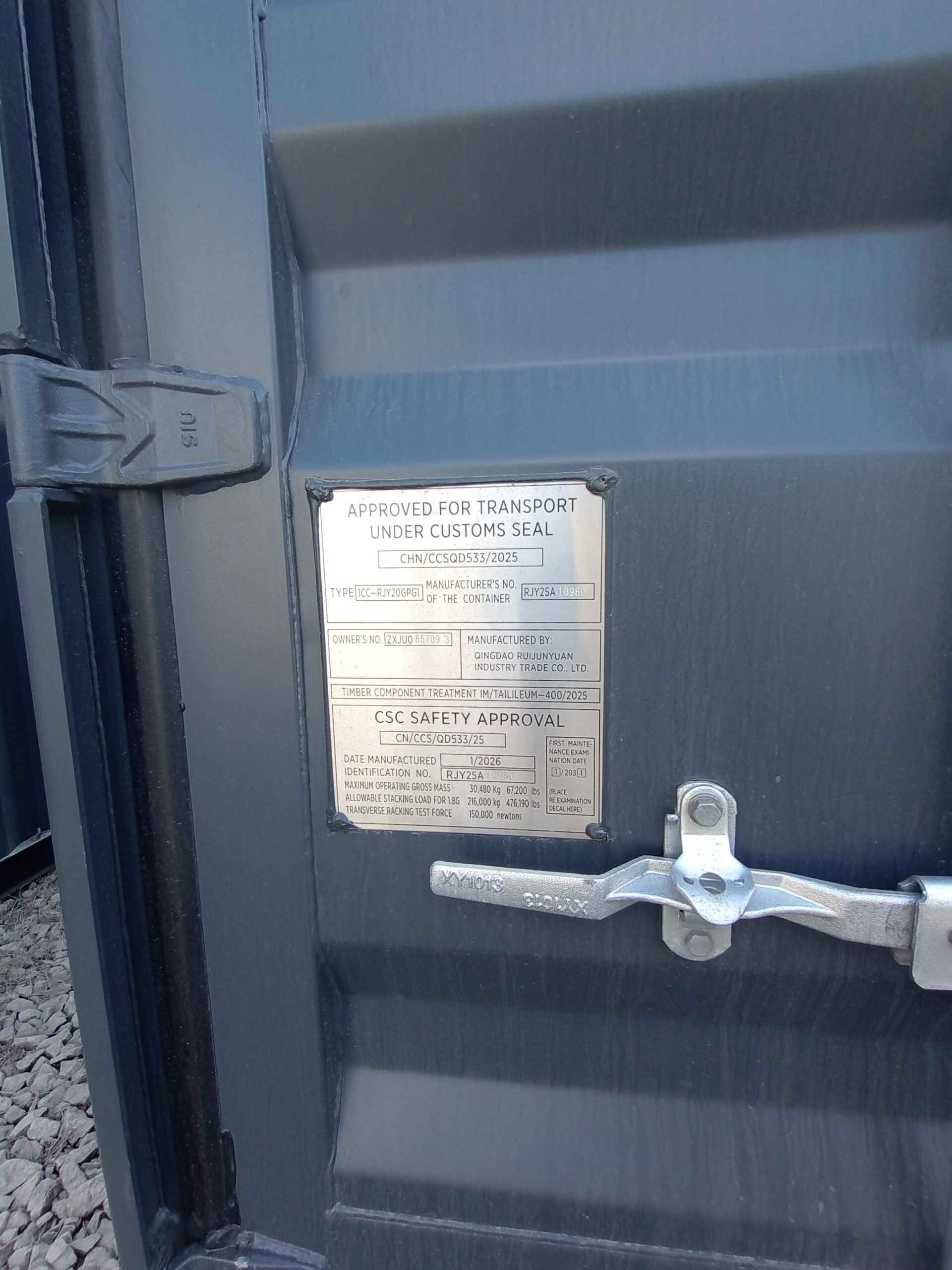 6m (20'DC) Kontener Morski ZXJU0857093 - obrazek 3