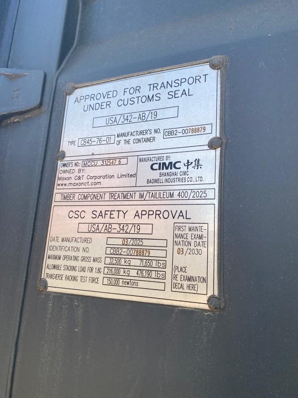 12m (40'HC) Kontener Morski MCCU3125476 - obrazek 4