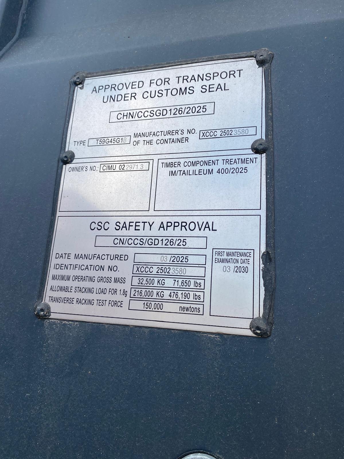 12m (40'HC) Kontener morski CIMU0229713 - obrazek 5