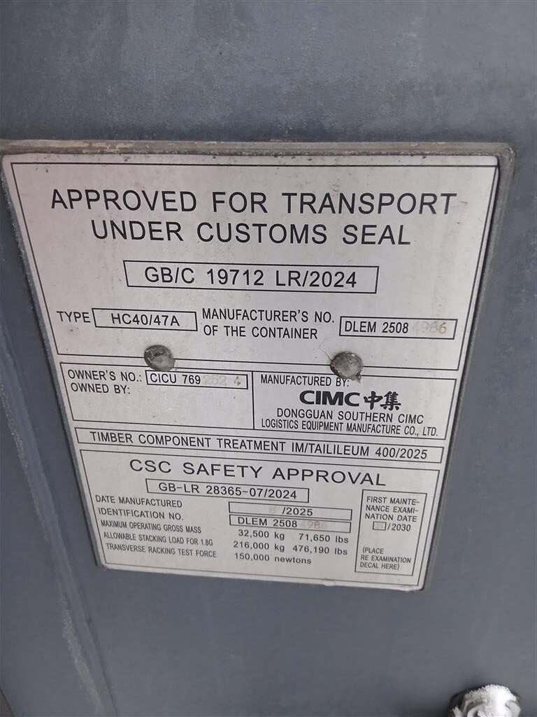 12m (40'HC) Kontener morski CICU7692524 - obrazek 5