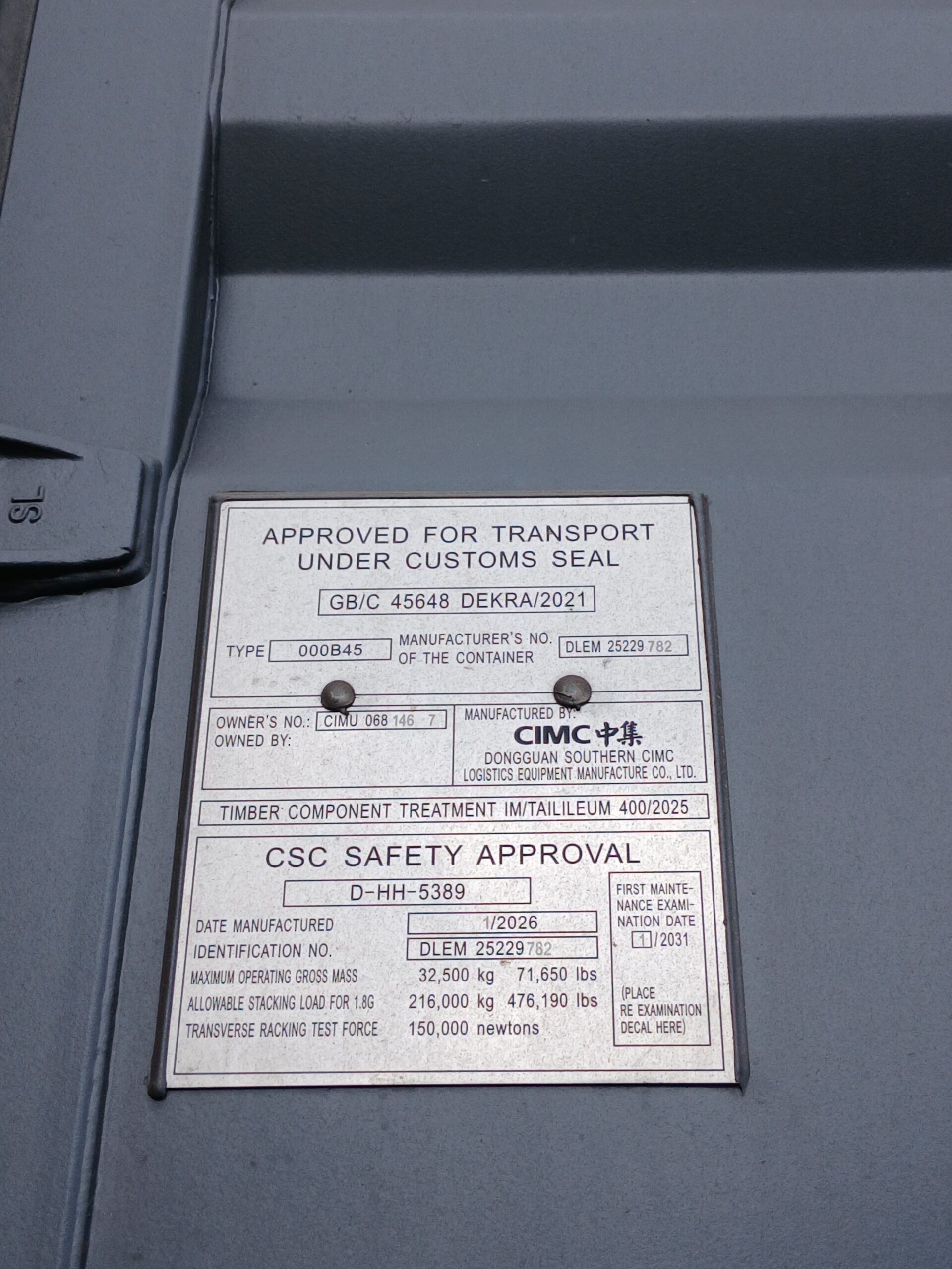 12m (40'HC) Kontener morski CIMU0681467 - obrazek 5