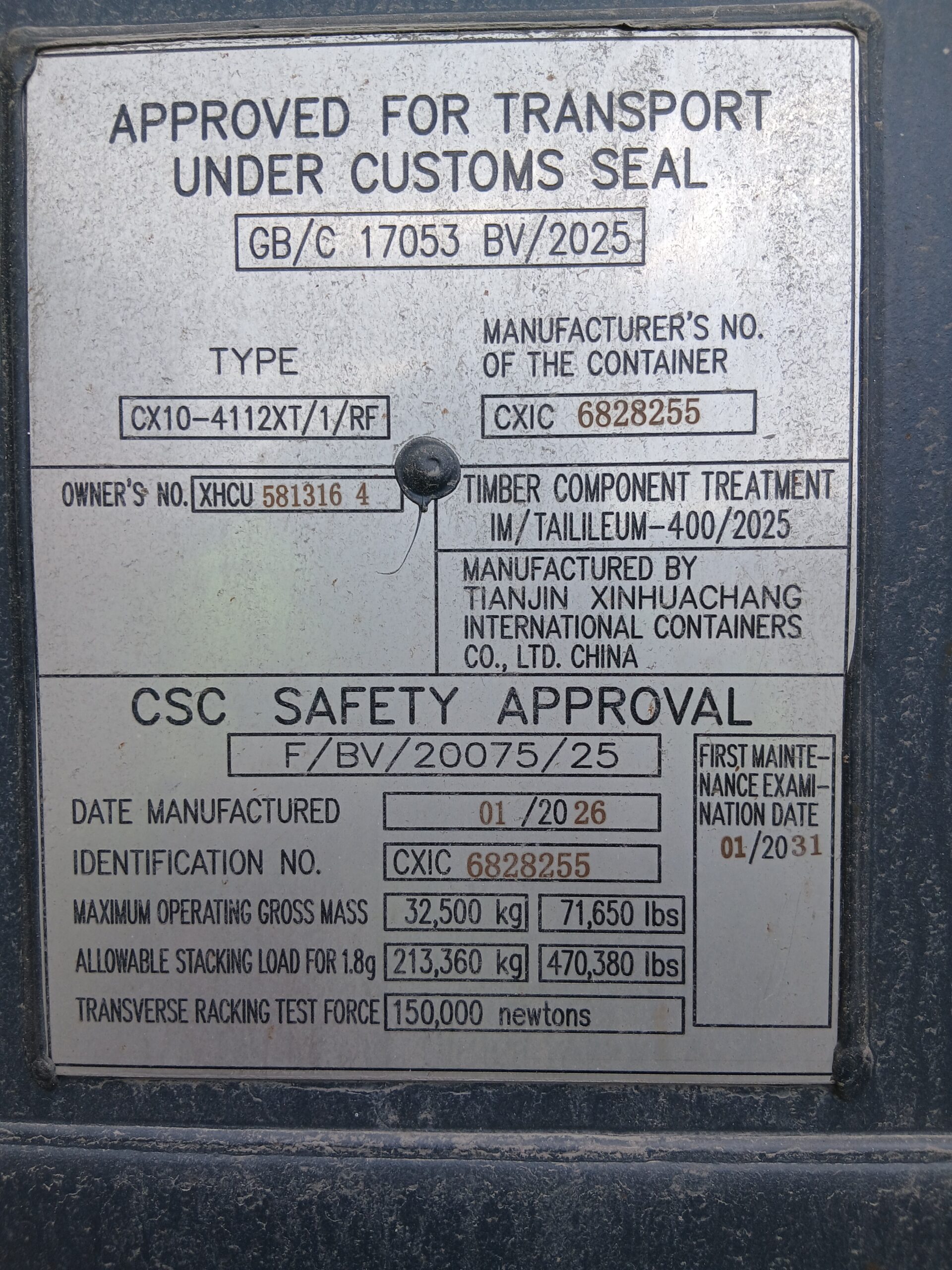 12m (40'HC) Kontener morski XHCU5813164 - obrazek 6