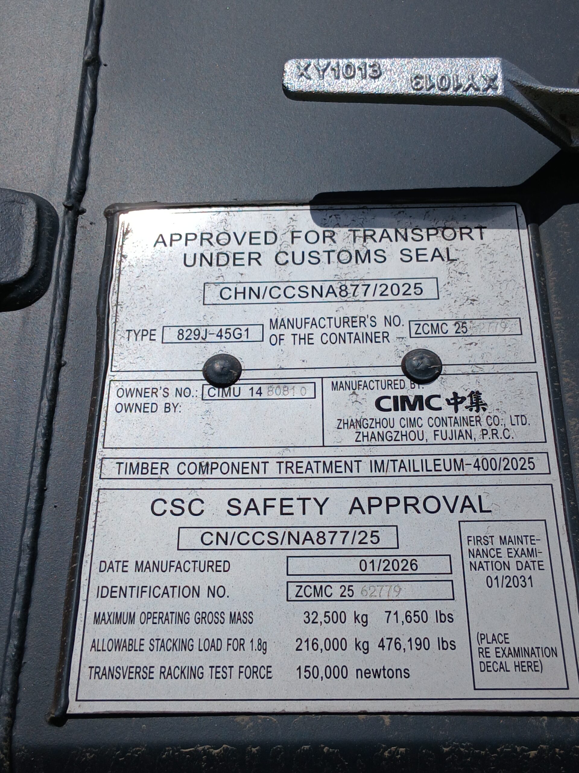 12m (40'HC) Kontener morski CIMU1480810 - obrazek 5