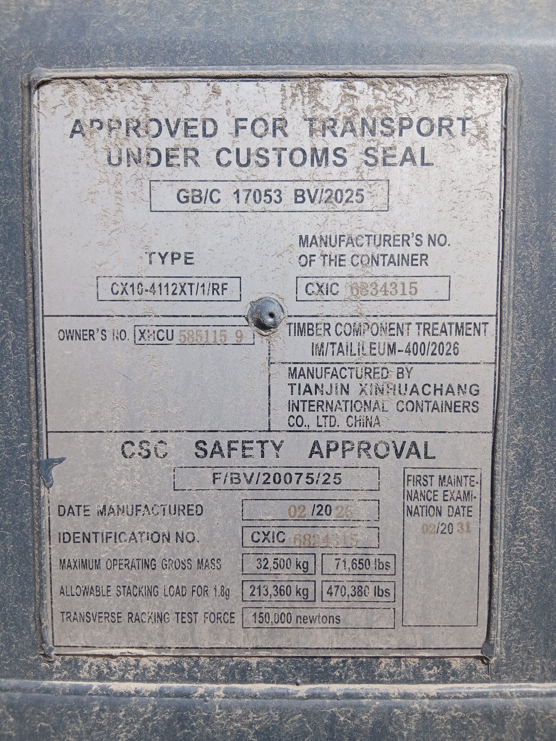 12m (40'HC) Kontener morski XHCU5851159 - obrazek 5