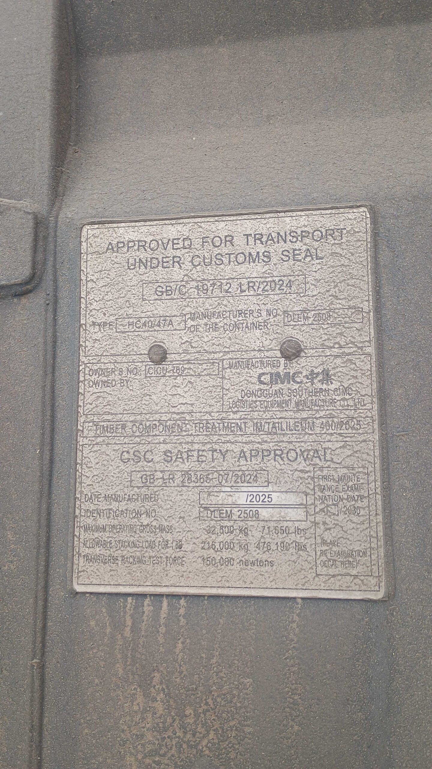 12m (40'HC) Kontener morski CICU7693578 - obrazek 4