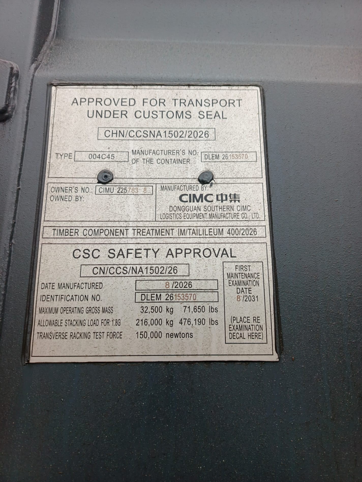 Kontener morski 12m (40'HC) CIMU2257838 - obrazek 4