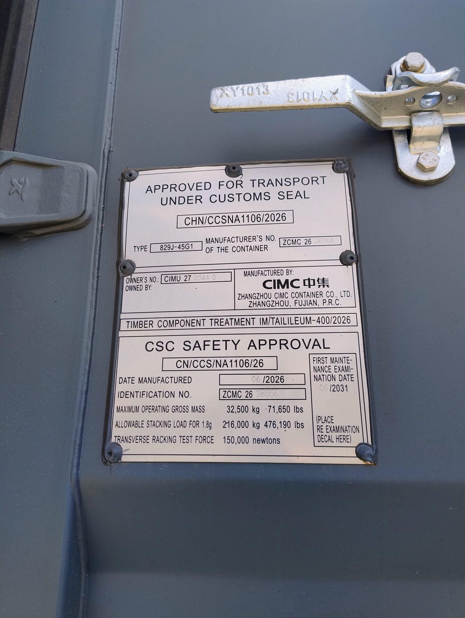 Kontener morski 12m (40'HC) CIMU2725440 - obrazek 3