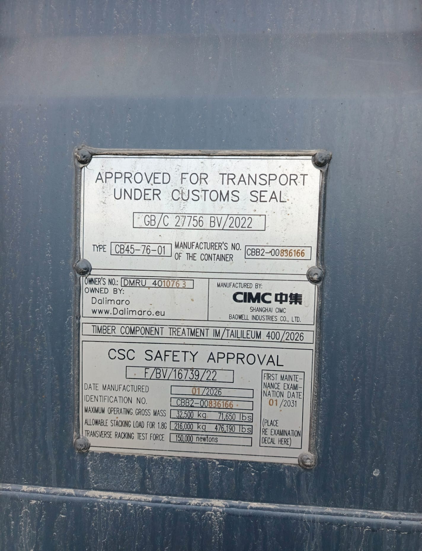 12m (40'HC) Kontener morski DMRU4010763 - obrazek 3