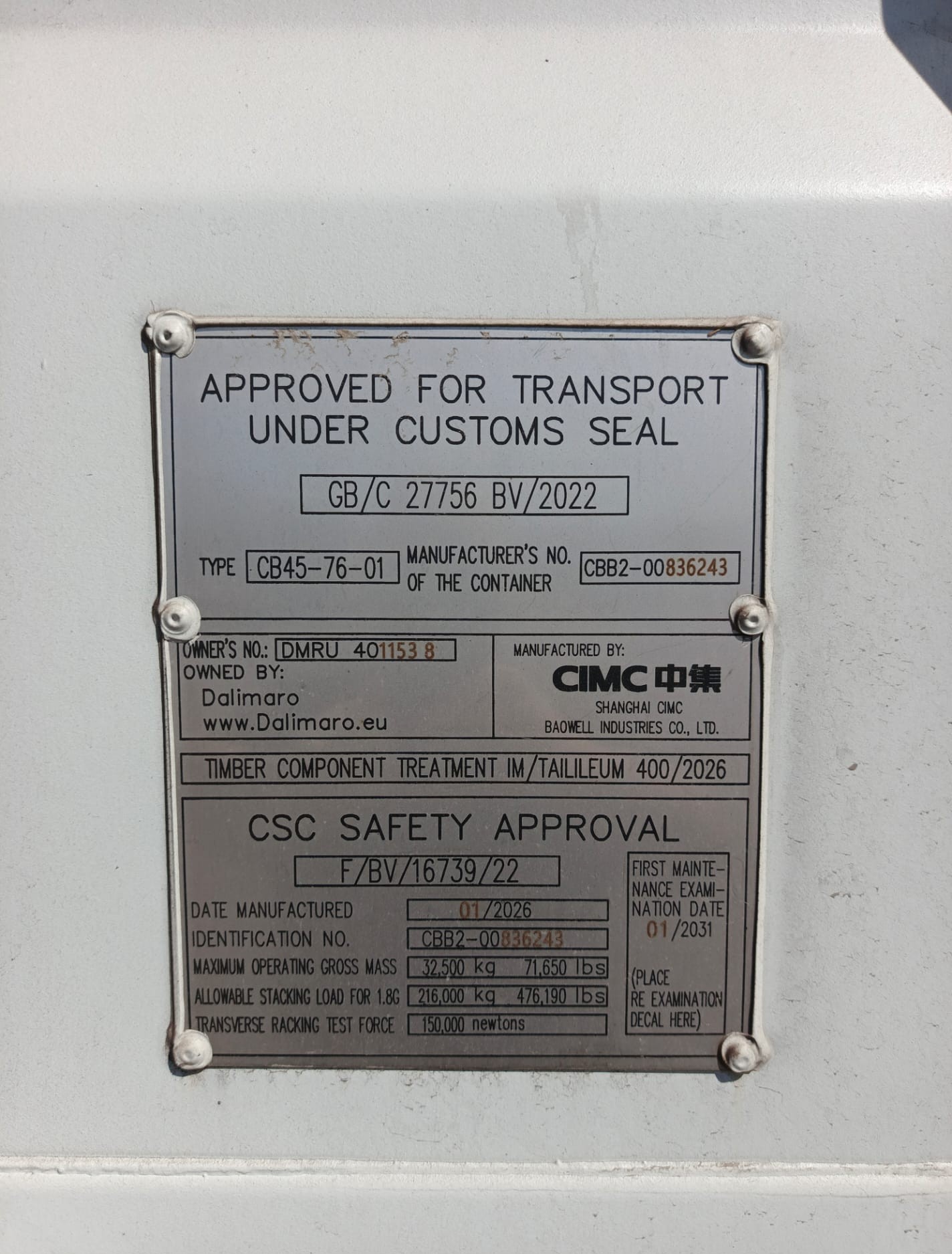 Kontener morski 12m (40'HC) DMRU4011538 - obrazek 4
