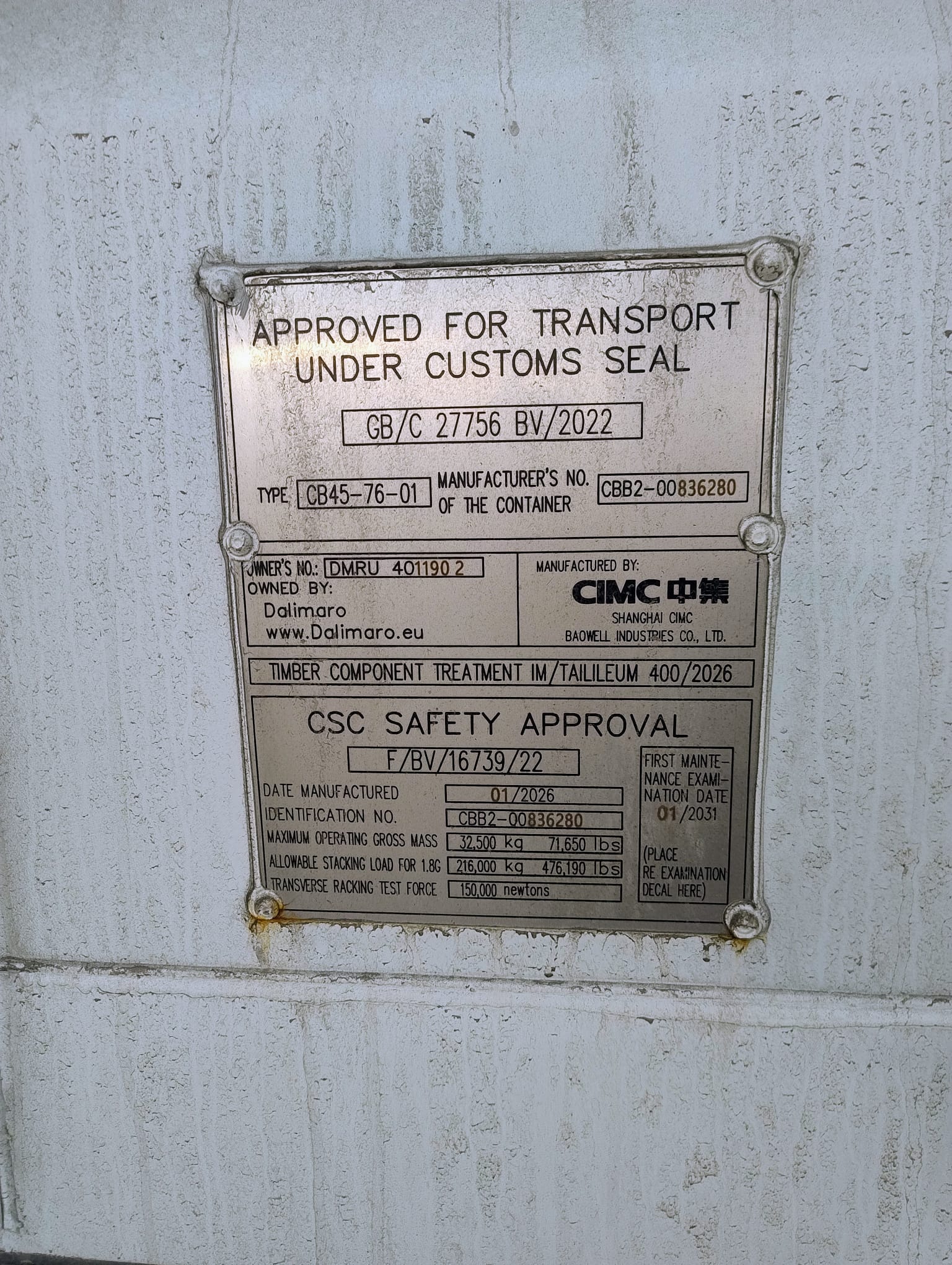 12m (40'HC) Kontener morski DMRU4011902 - obrazek 3