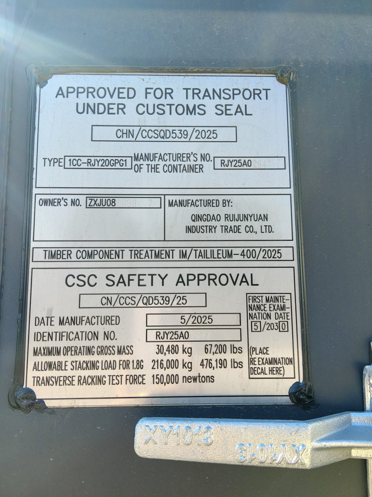 6m (20'DC) Kontener Morski ZXJU0829337 - obrazek 7