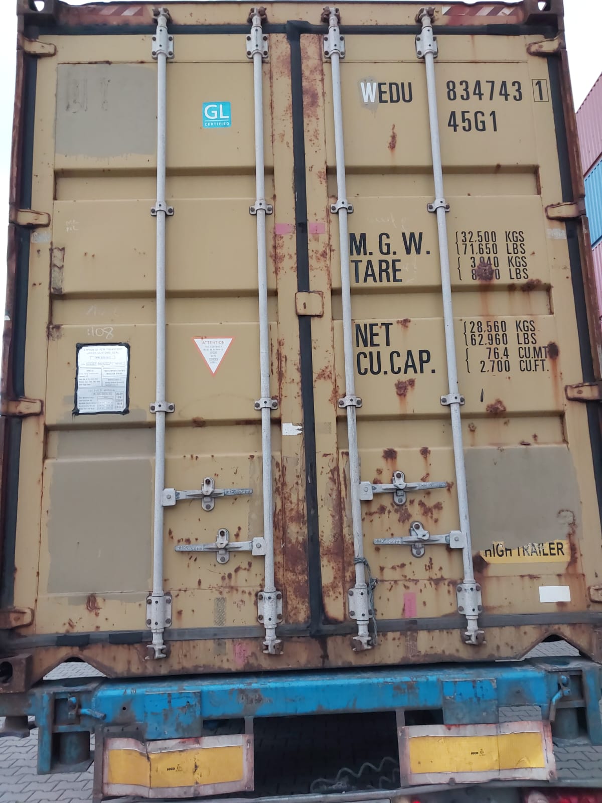 12m (40'HC) Kontener morski WEDU8347431 - obrazek 2