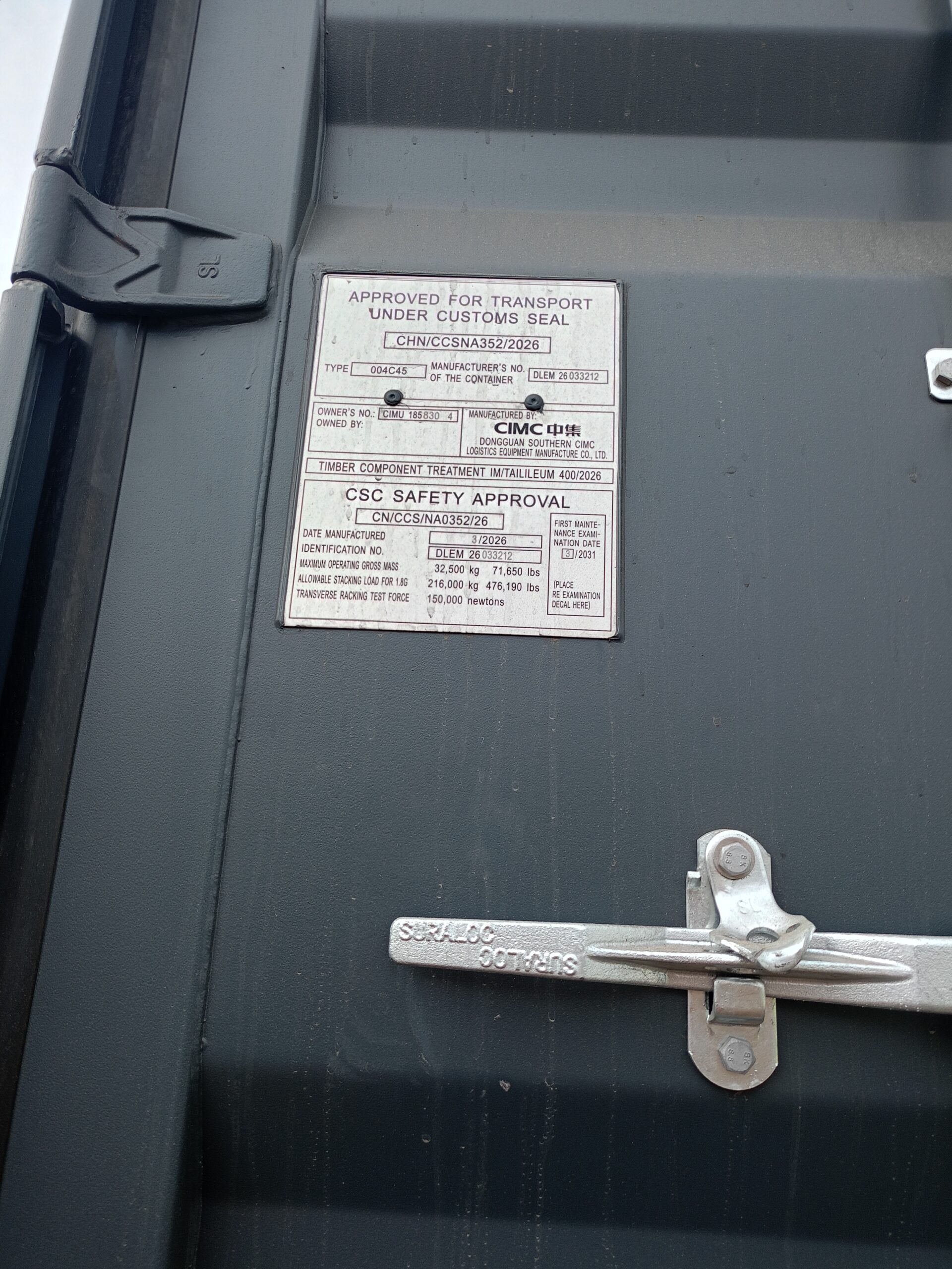 12m (40'HC) Kontener morski CIMU1858304 - obrazek 8