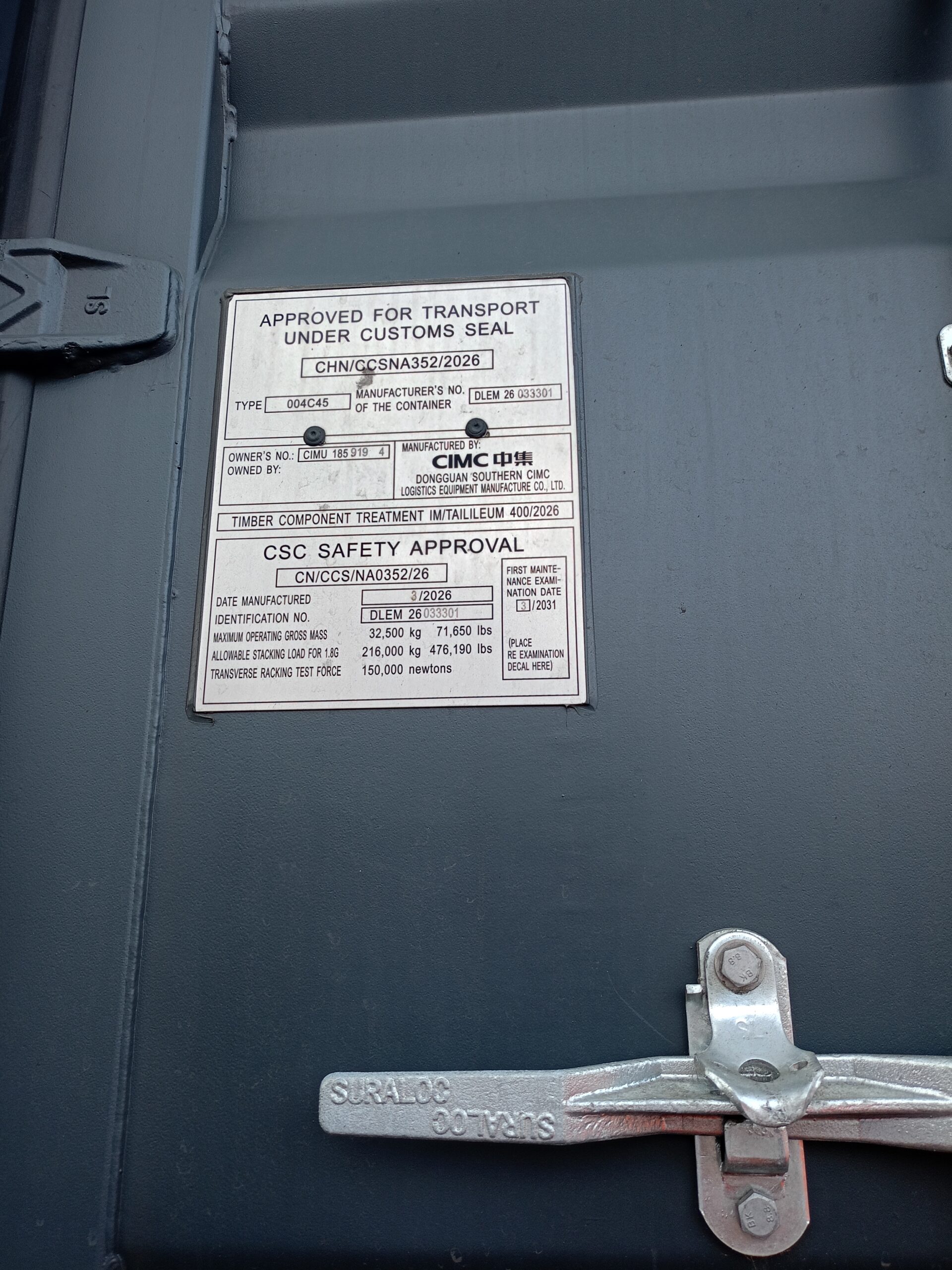 12m (40'HC) Kontener morski CIMU1859194 - obrazek 9