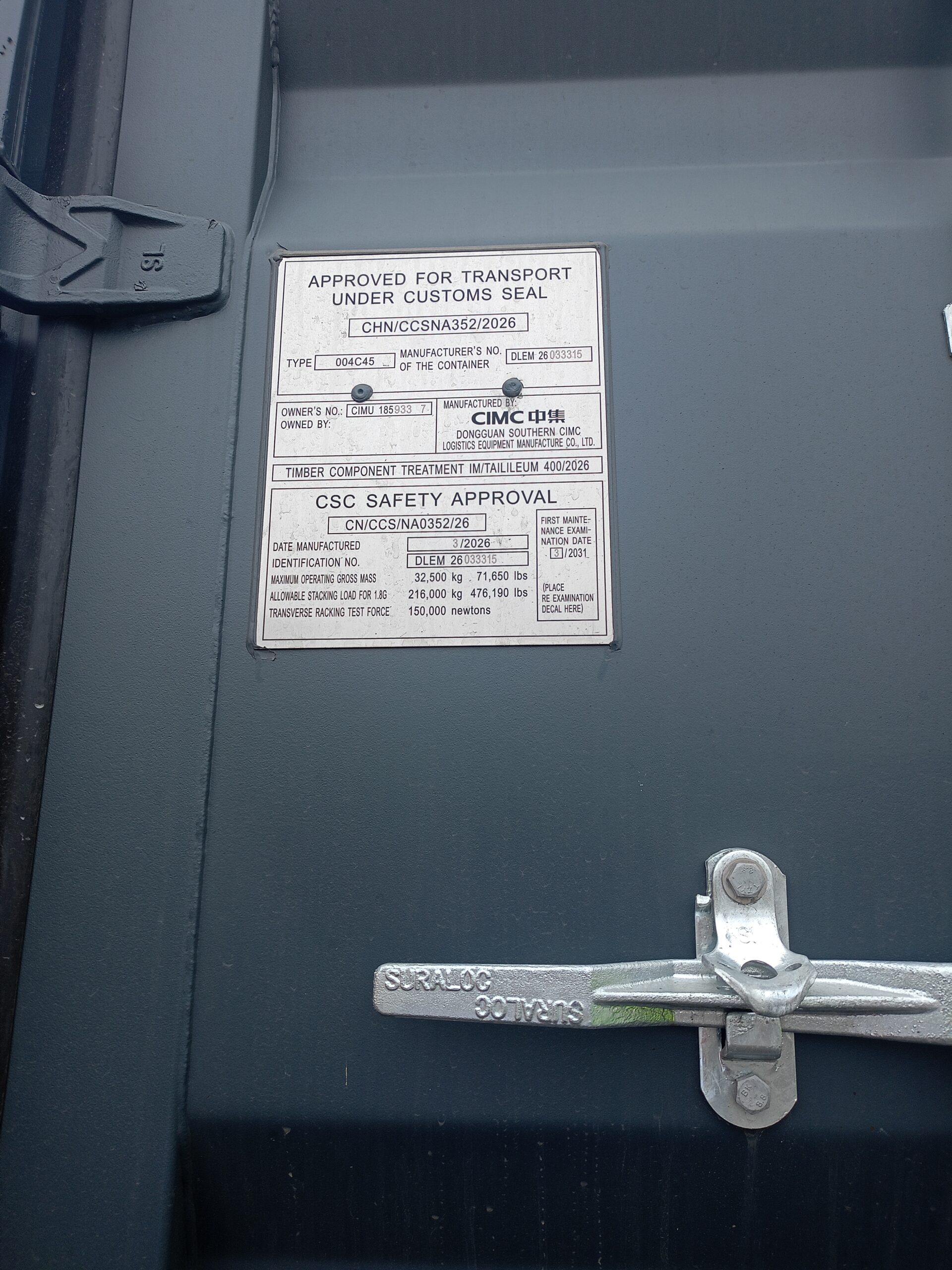 12m (40'HC) Kontener morski CIMU1859337 - obrazek 9