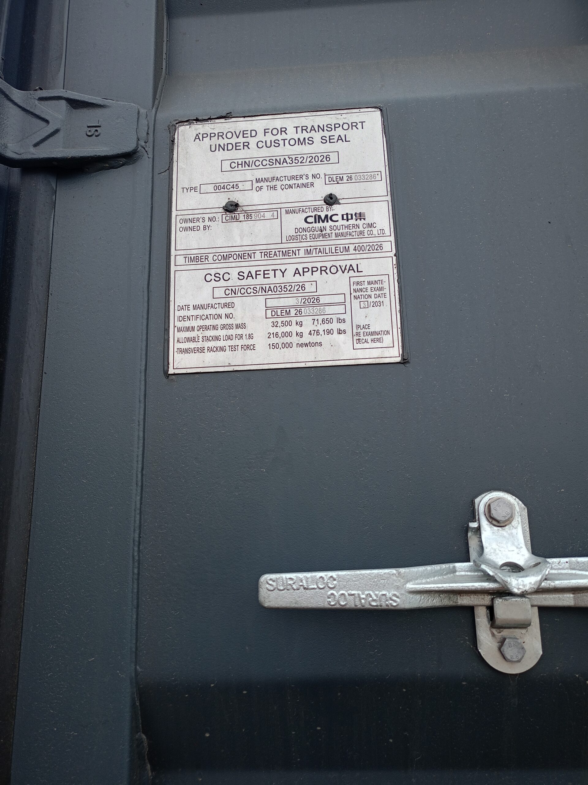 12m (40'HC) Kontener morski CIMU1859044 - obrazek 8