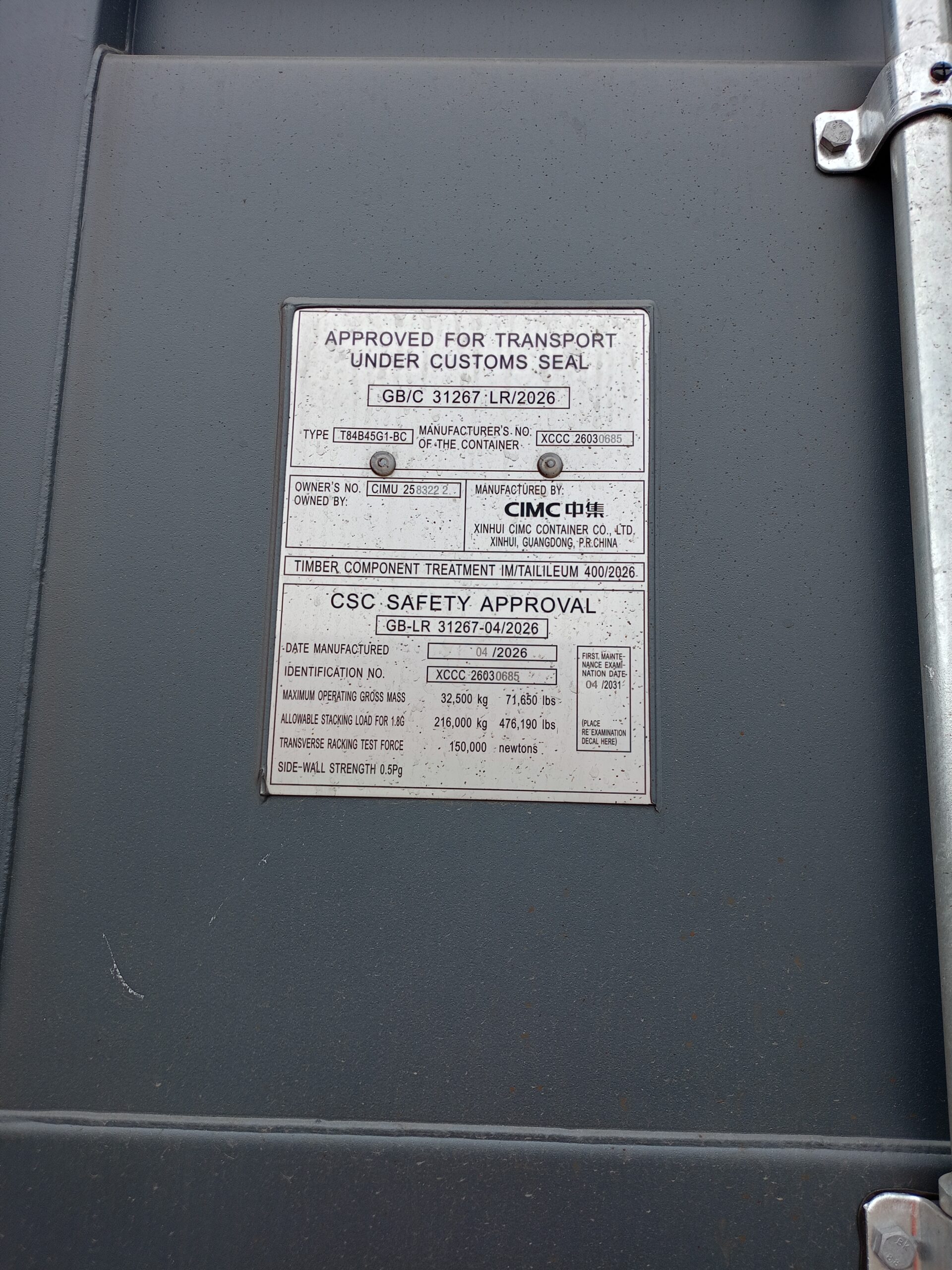 Kontener morski 12m (40'HC) CIMU2583222 - obrazek 7