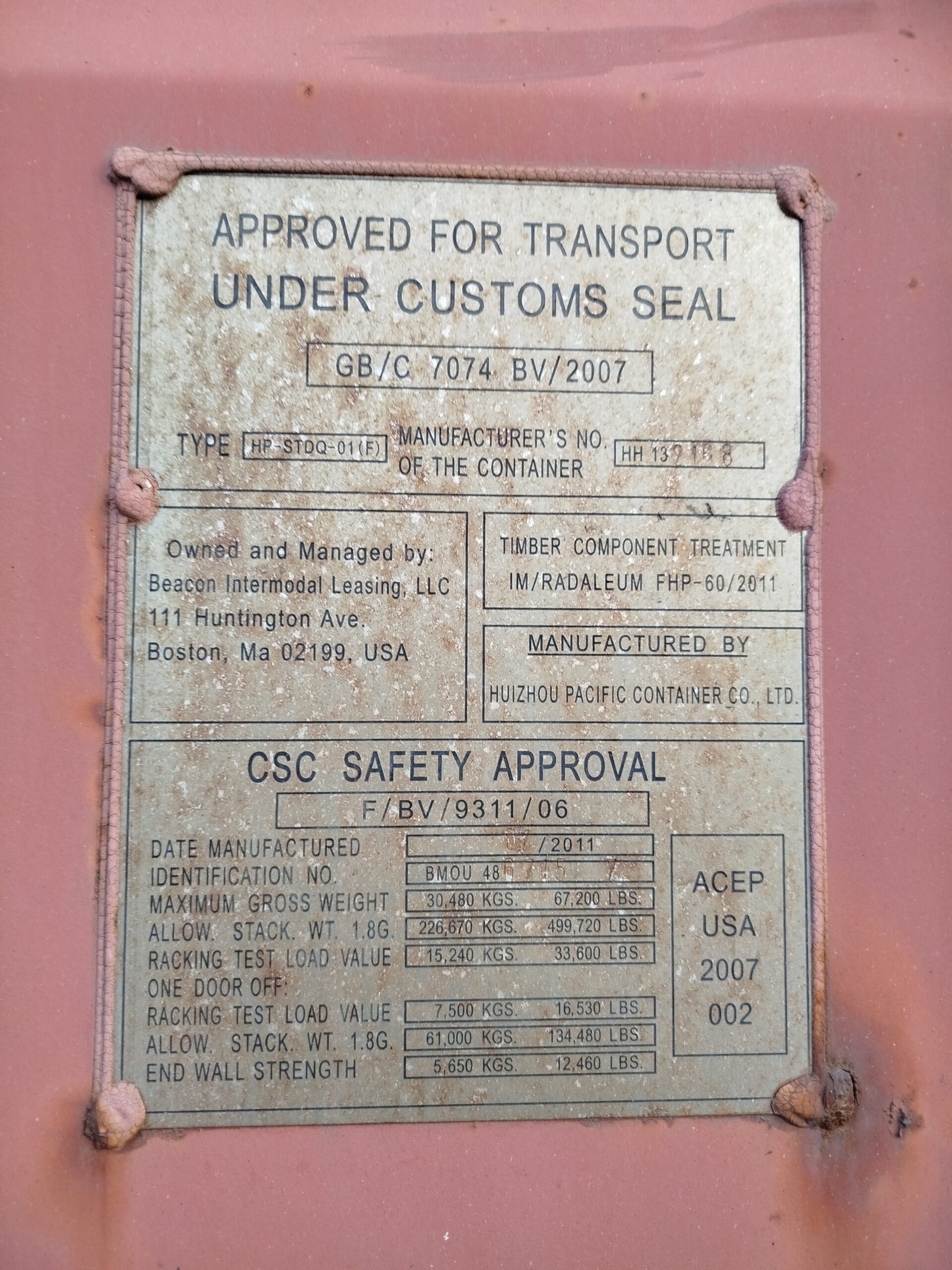 12m (40'HC) Kontener morski BMOU4867157 - obrazek 4