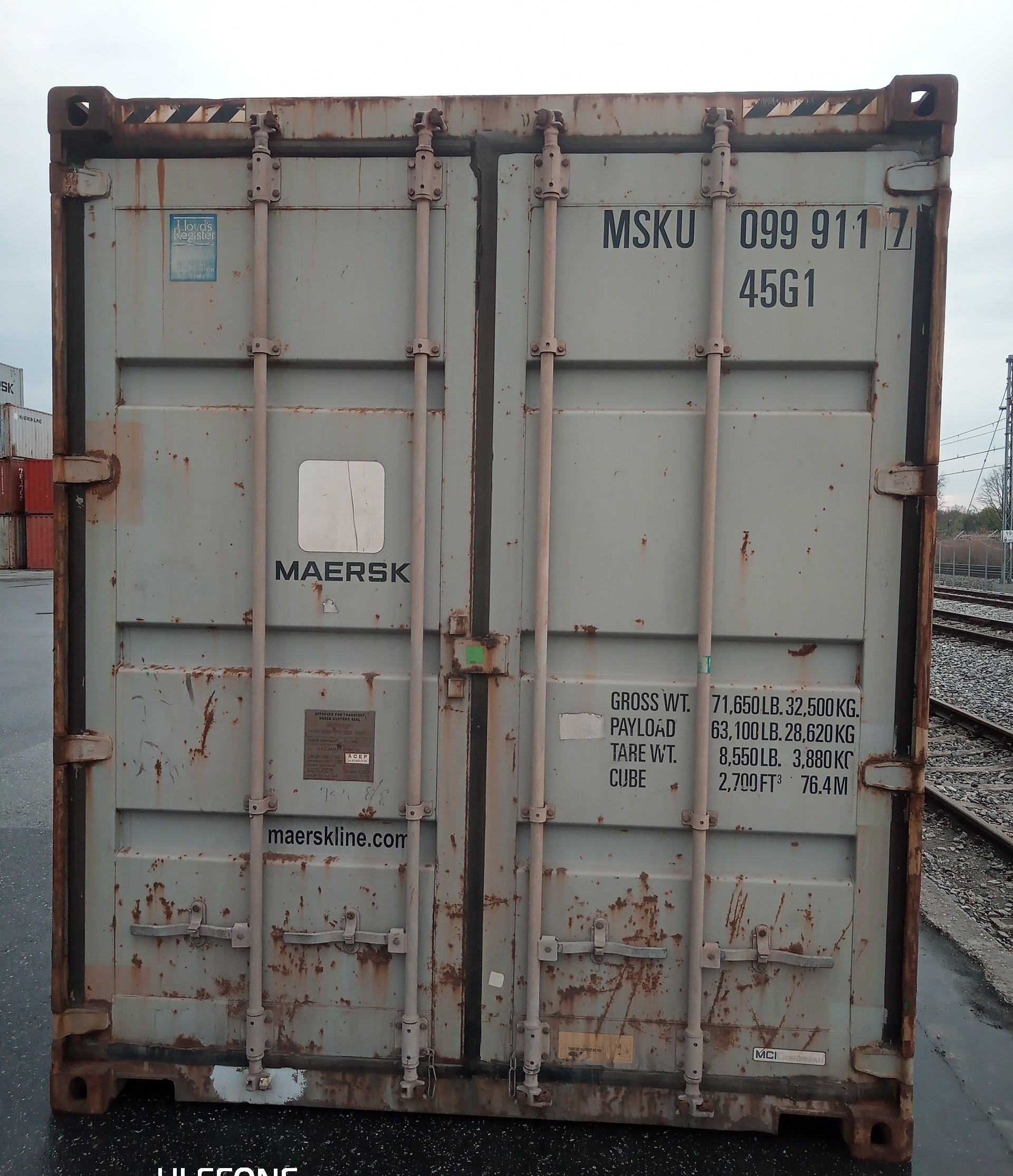 12m (40'HC) Kontener morski MSKU0999117 - obrazek 2