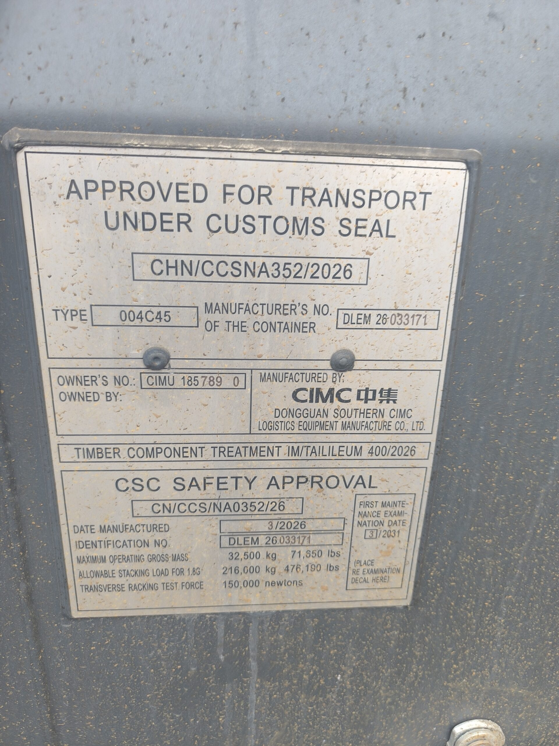 12m (40'HC) Kontener morski CIMU1857890 - obrazek 6