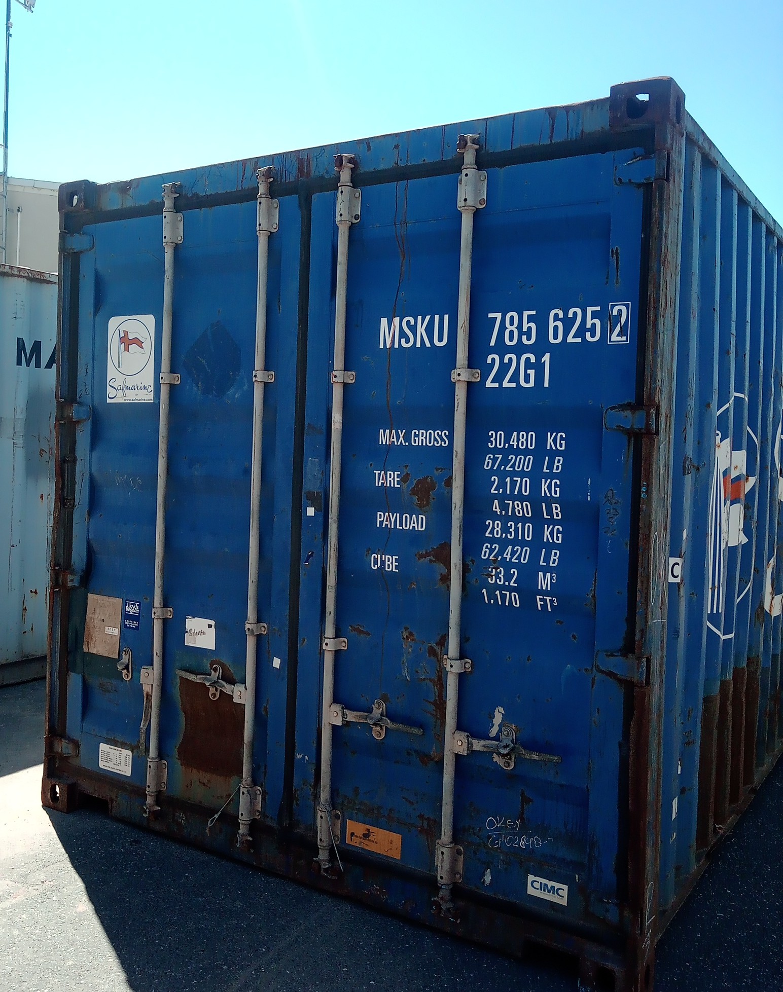 6m (20'DC) Kontener Morski MSKU7856252 - obrazek 2