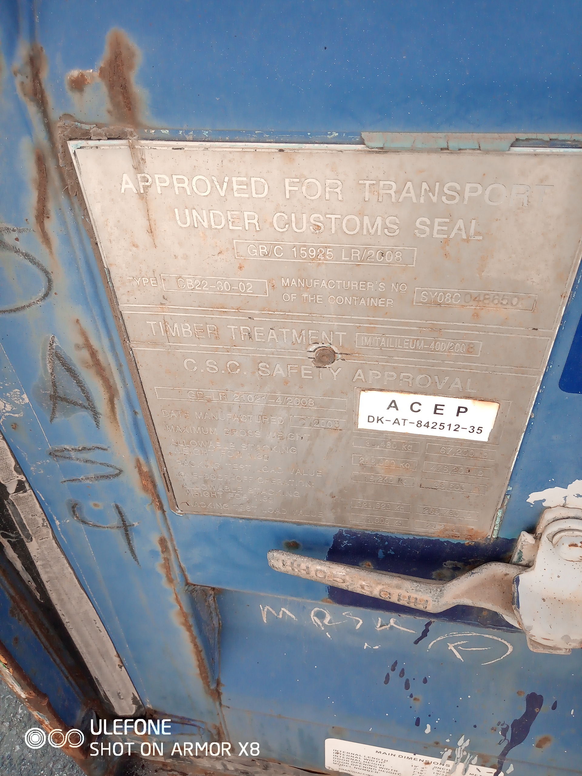 6m (20'DC) Kontener Morski MSKU7811643 - obrazek 3