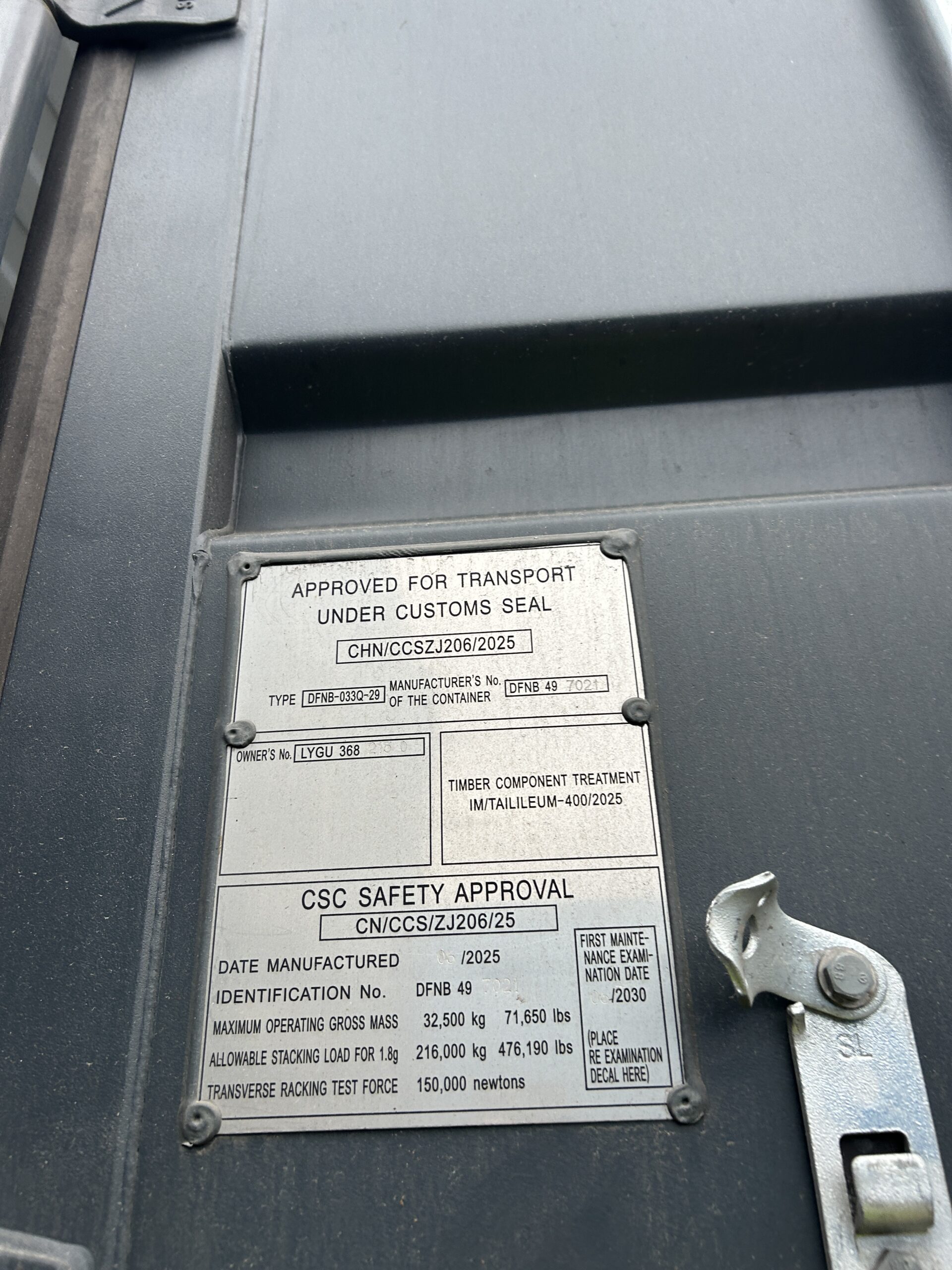 12m (40'HC) Kontener morski LYGU3682150 - obrazek 4