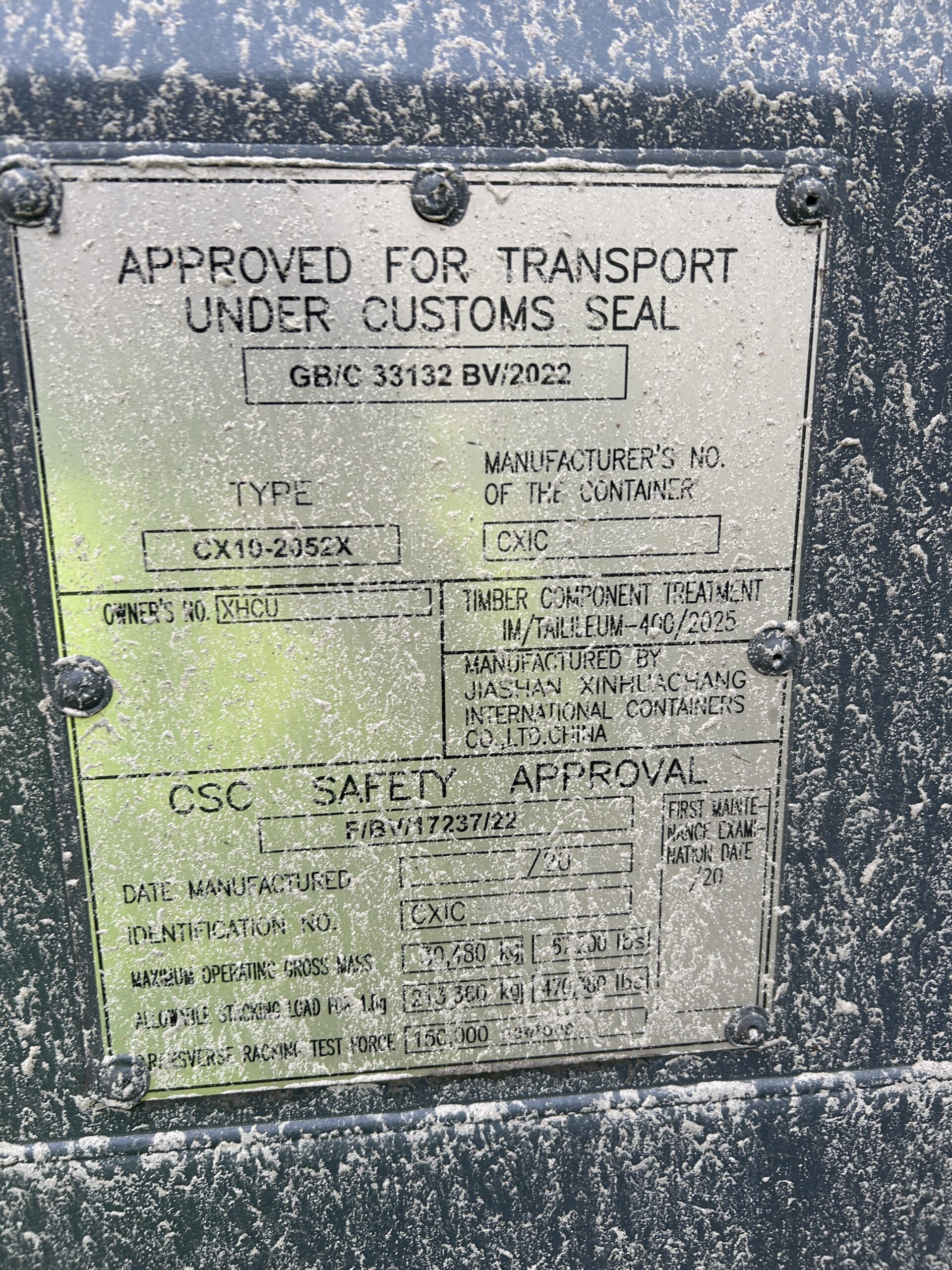 6m (20'DC) Kontener Morski XHCU2821593 - obrazek 4