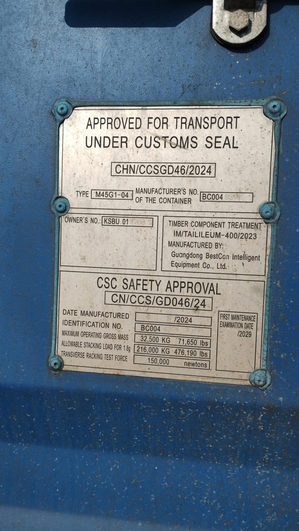 12m (40'HC) Kontener Morski KSBU0137082 - obrazek 4