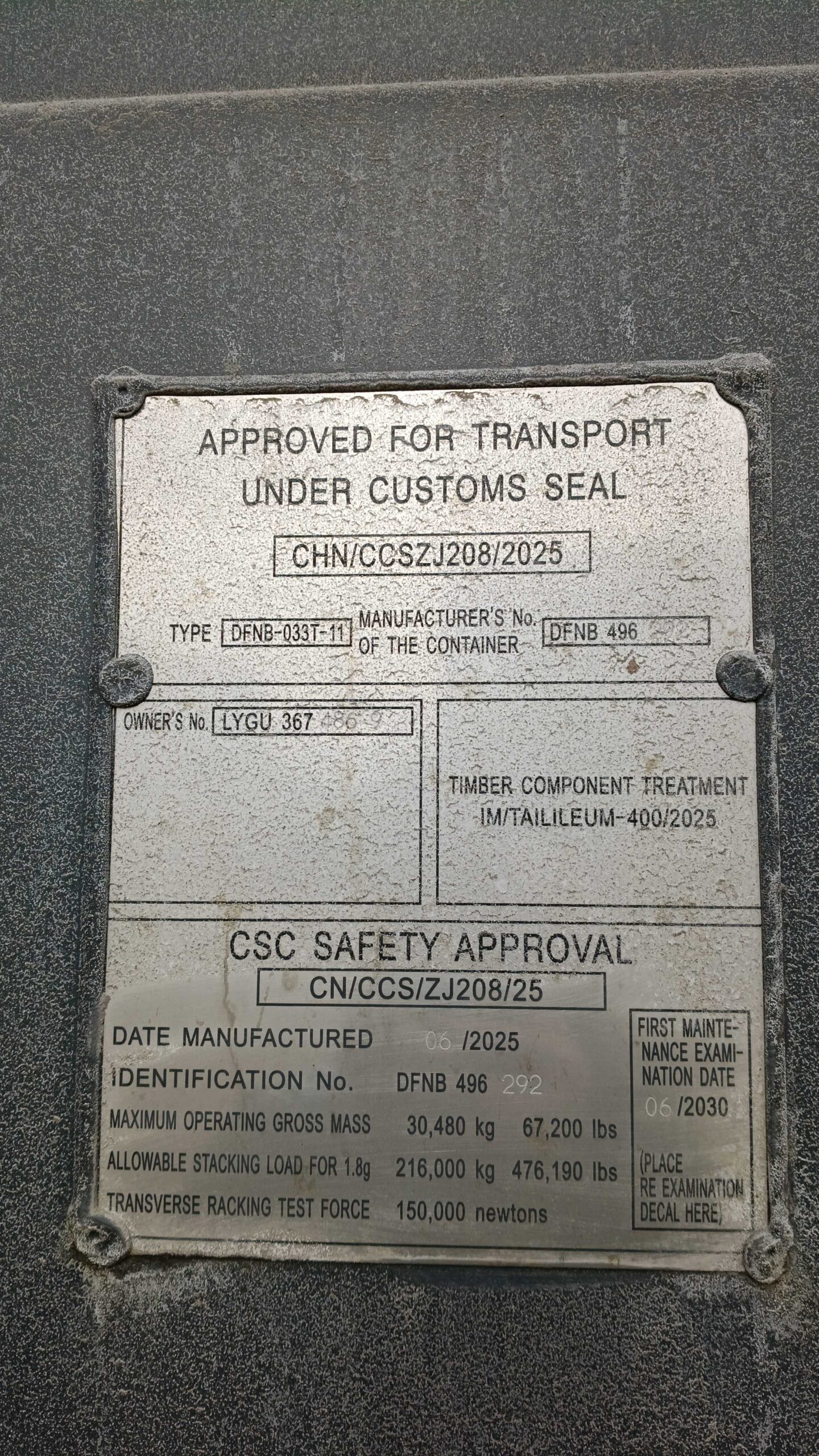 6m (20'DC) Kontener Morski LYGU3674869 - obrazek 3