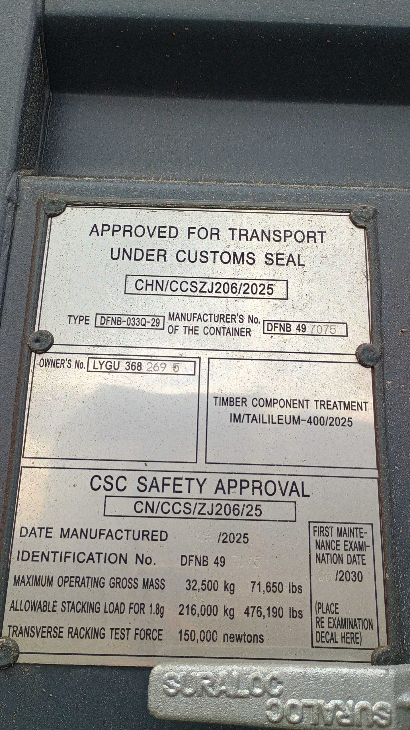 12m (40'HC) Kontener morski LYGU3682695 - obrazek 4