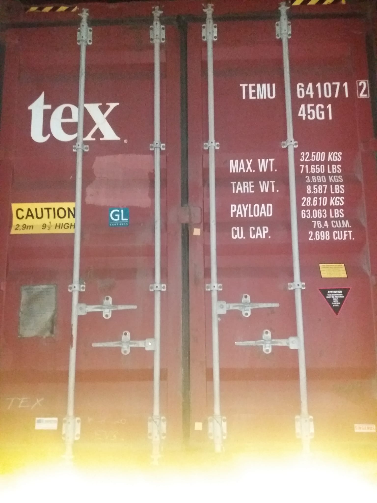 12m (40'HC) Kontener morski TEMU6410712 - obrazek 6