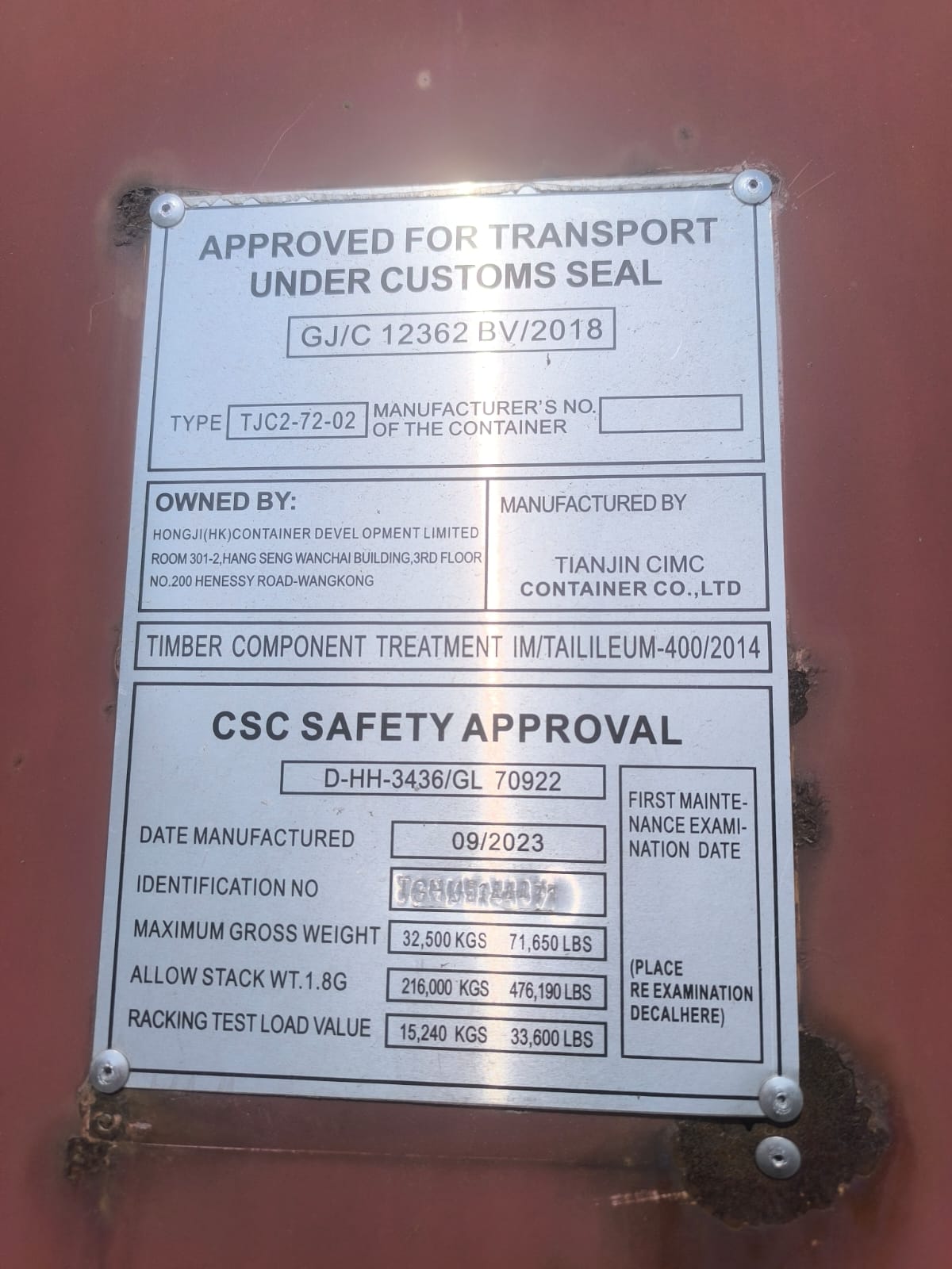 Kontener morski 12m (40'HC) TGHU6144471 - obrazek 3
