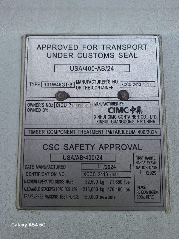 12m (40'HC) Kontener Morski CICU7600148 - obrazek 5