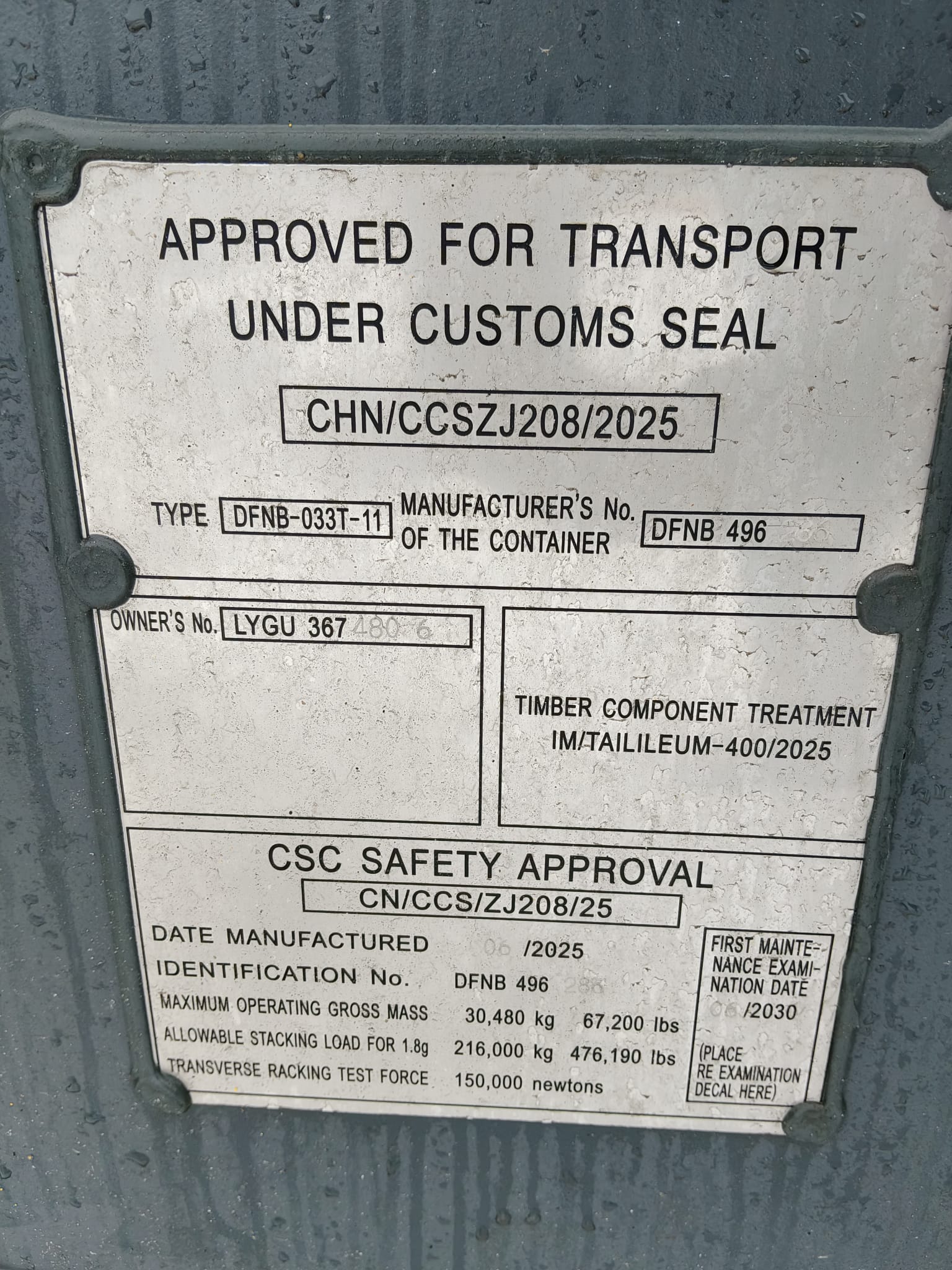 6m (20'DC) Kontener Morski LYGU3674806 - obrazek 3