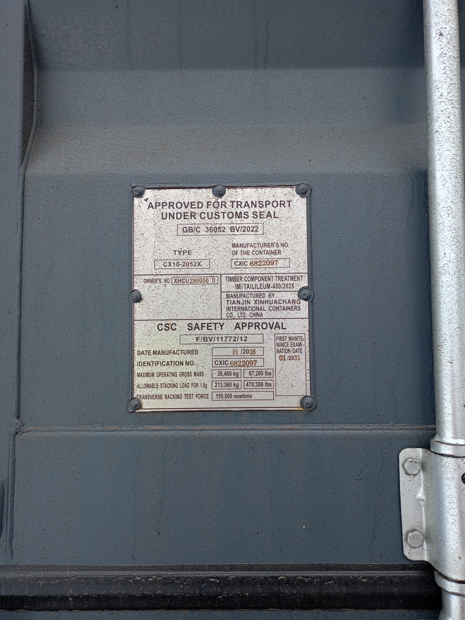 6m (20'DC) Kontener Morski XHCU2880560 - obrazek 14