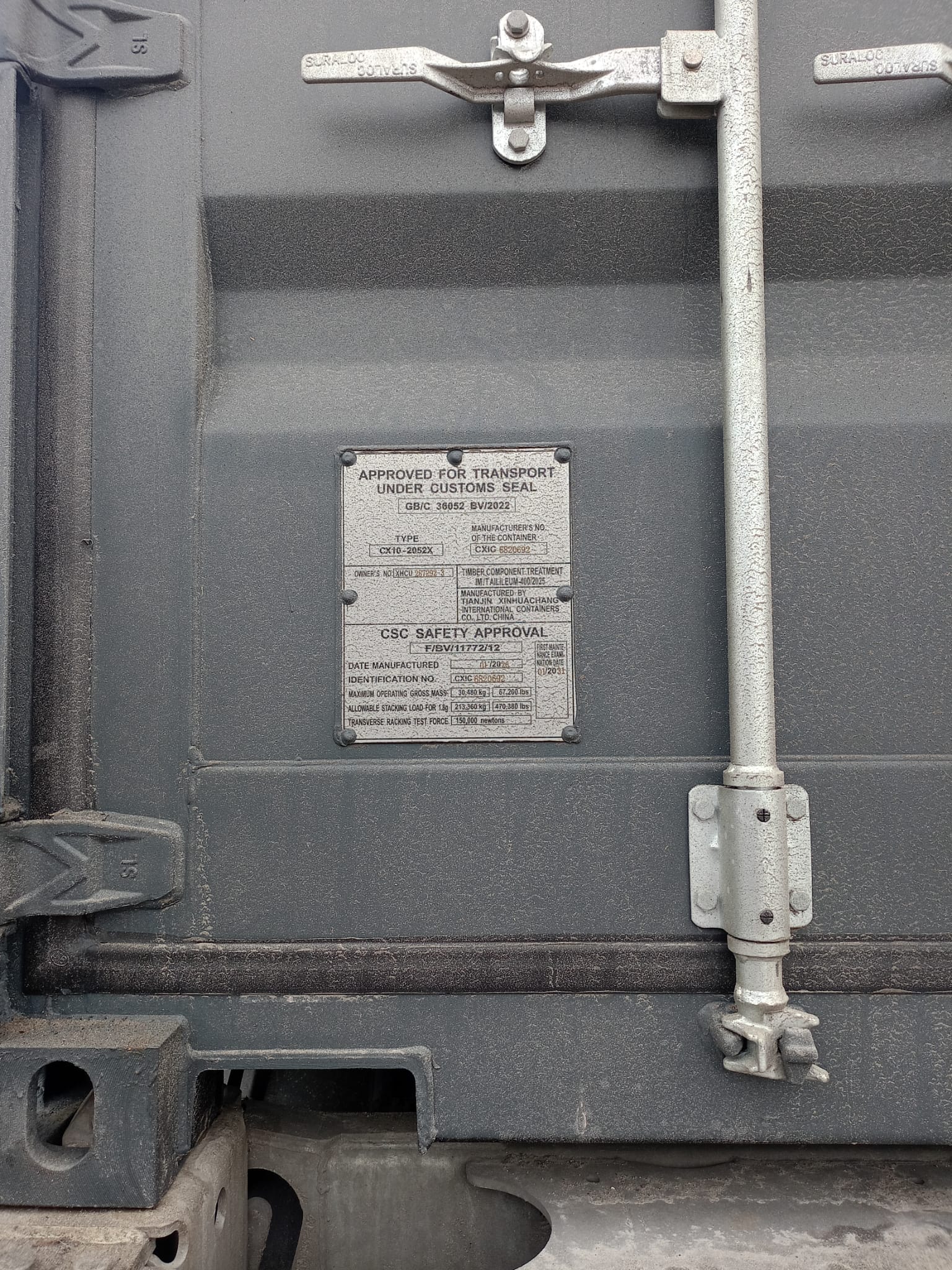 6m (20'DC) Kontener Morski XHCU2872923 - obrazek 3