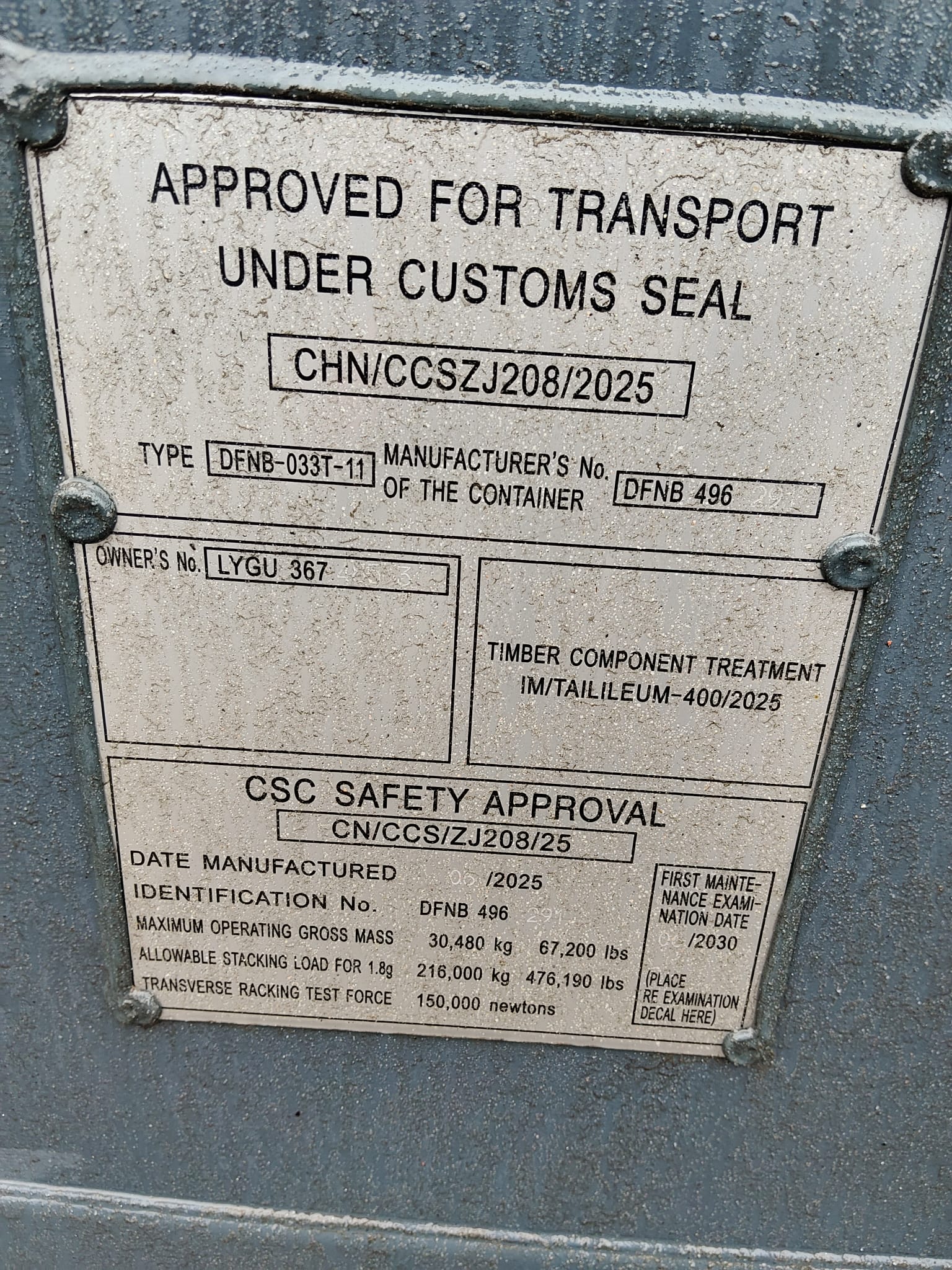 6m (20'DC) Kontener Morski LYGU3674853 - obrazek 3