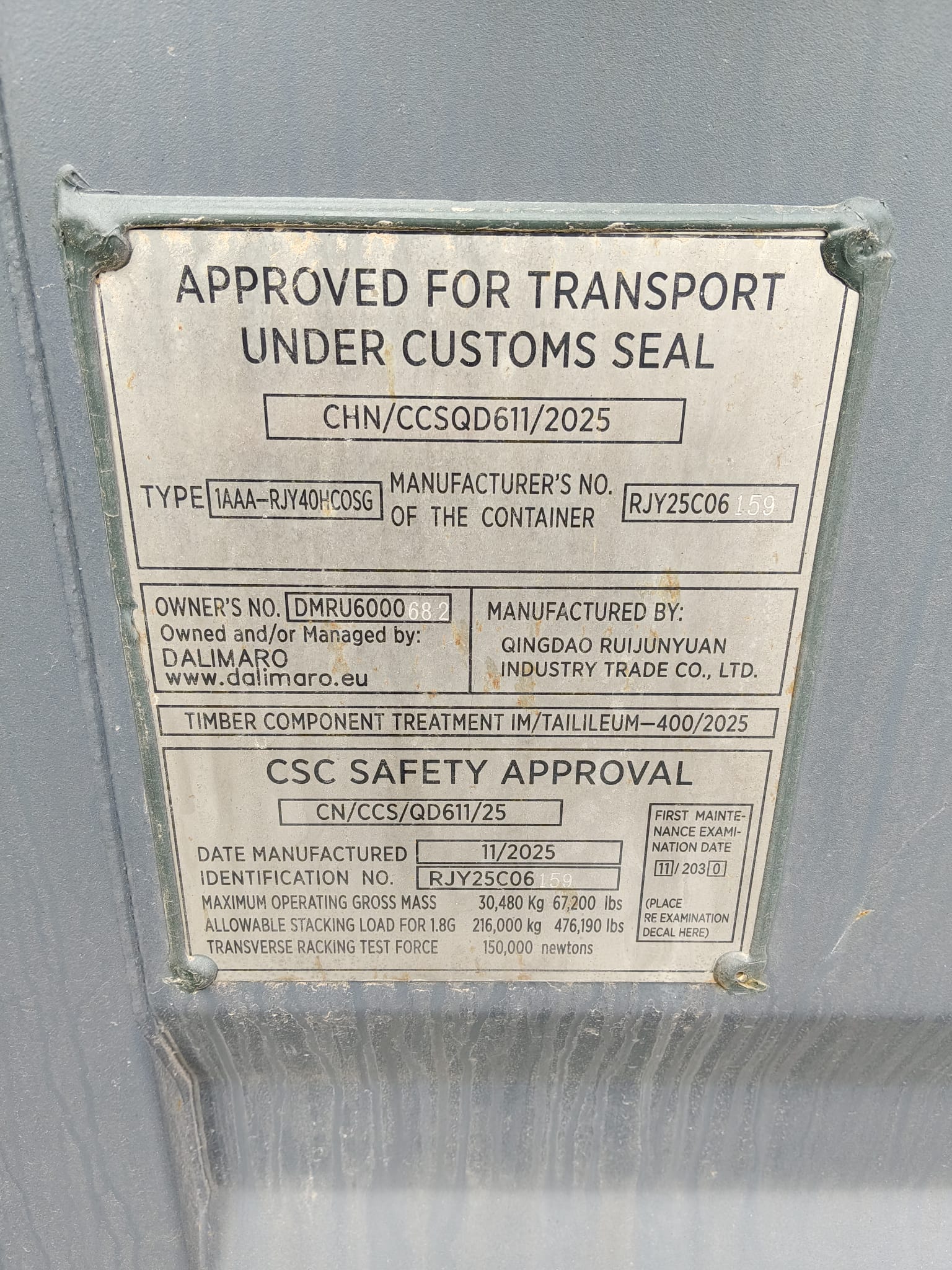 12m (40'HC) Open Side Kontener morski DMRU6000682 - obrazek 7