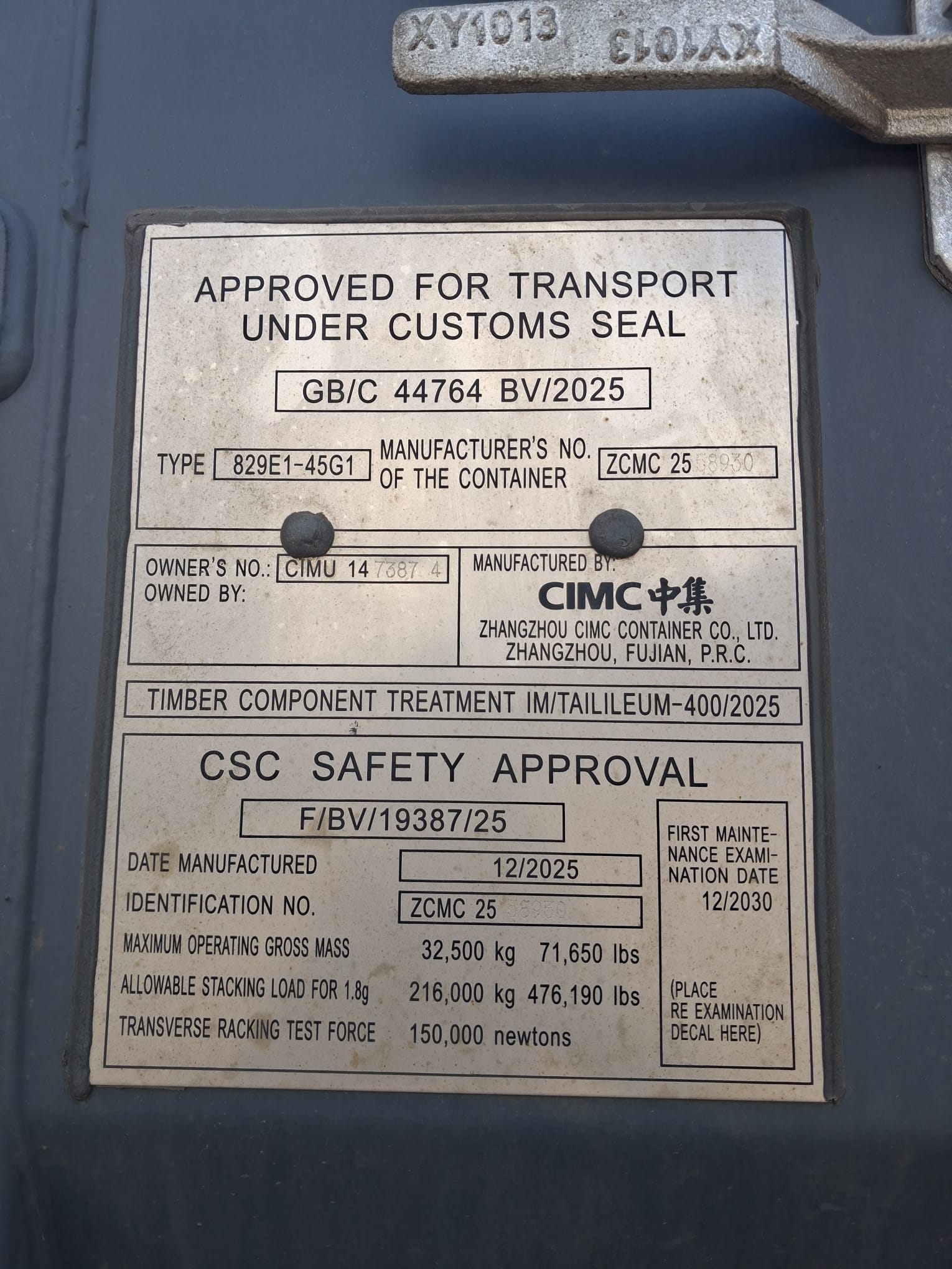 Kontener morski 12m (40'HC) CIMU1473874 - obrazek 4