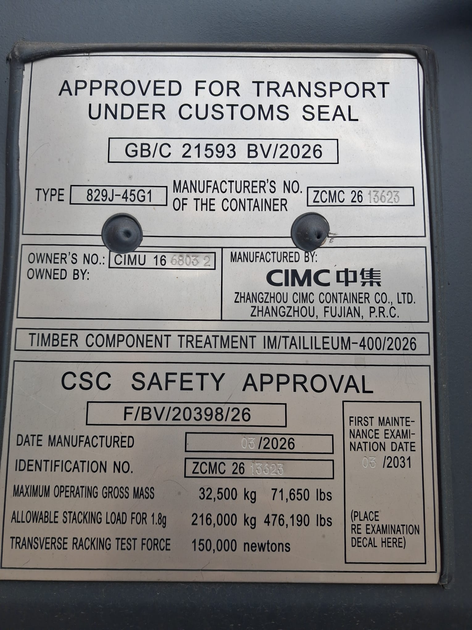 Kontener morski 12m (40'HC) CIMU1668032 - obrazek 4