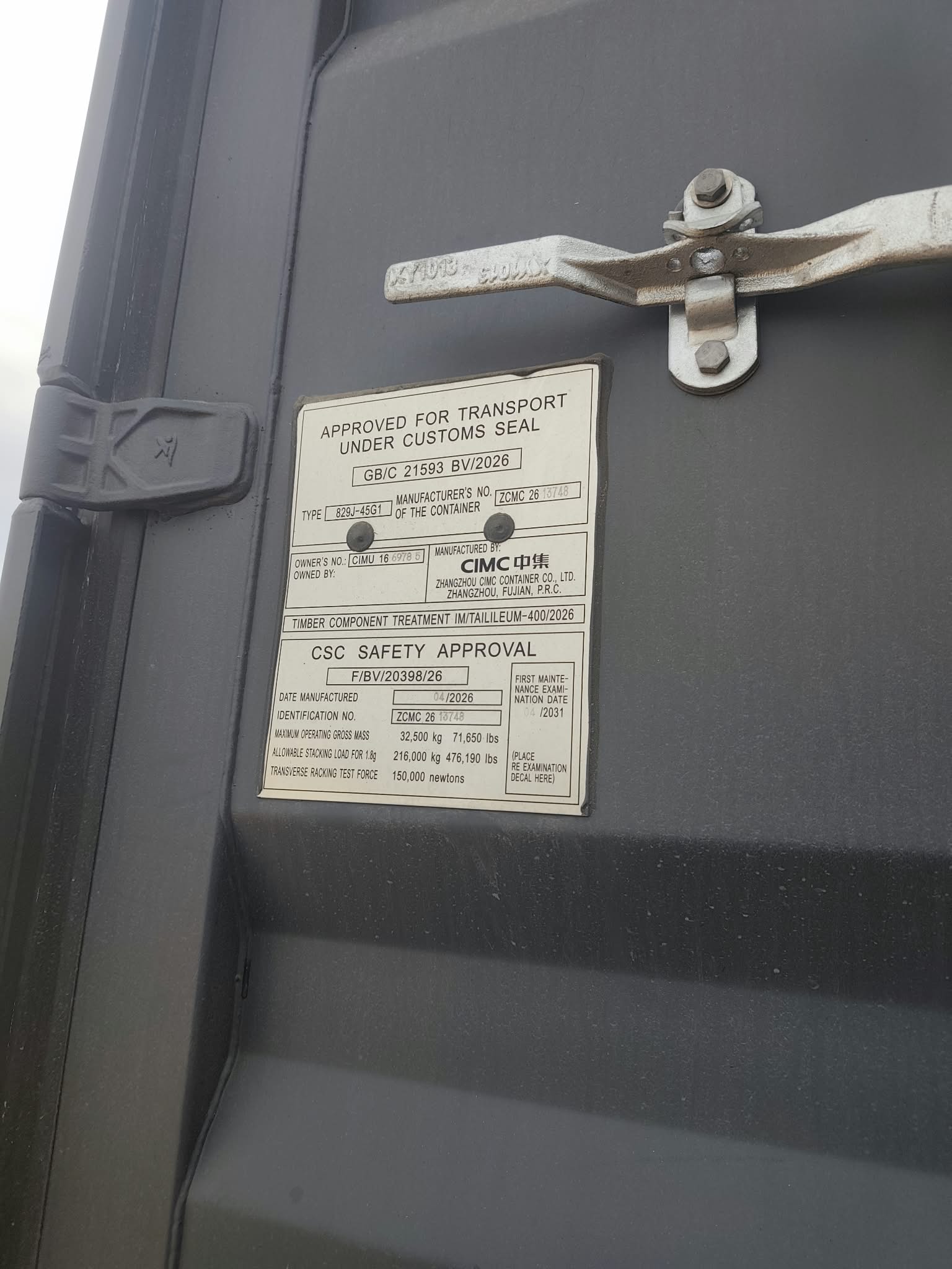 Kontener morski 12m (40'HC) CIMU1669785 - obrazek 2