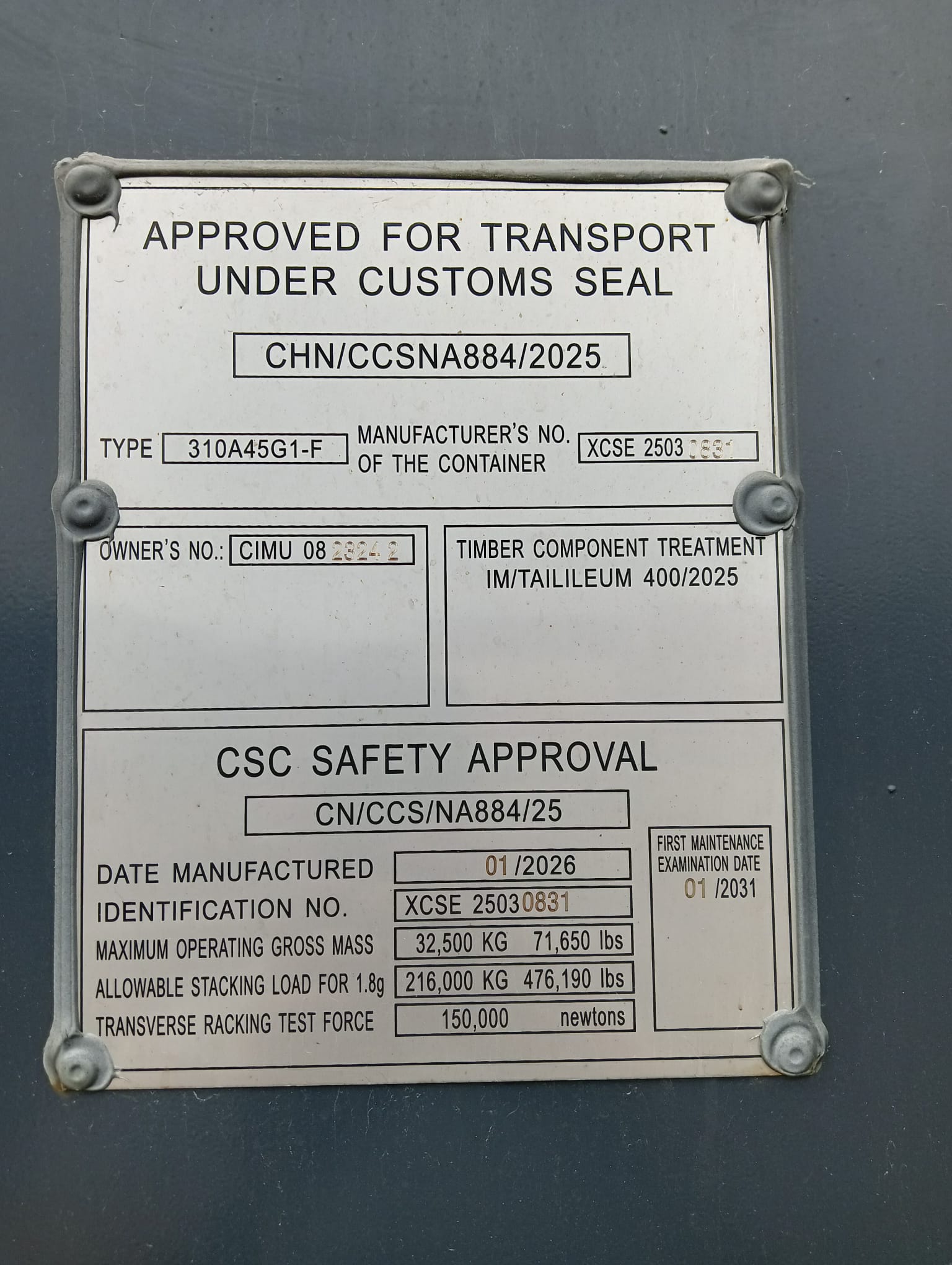 Kontener morski 12m (40'HC) CIMU0823242 - obrazek 6