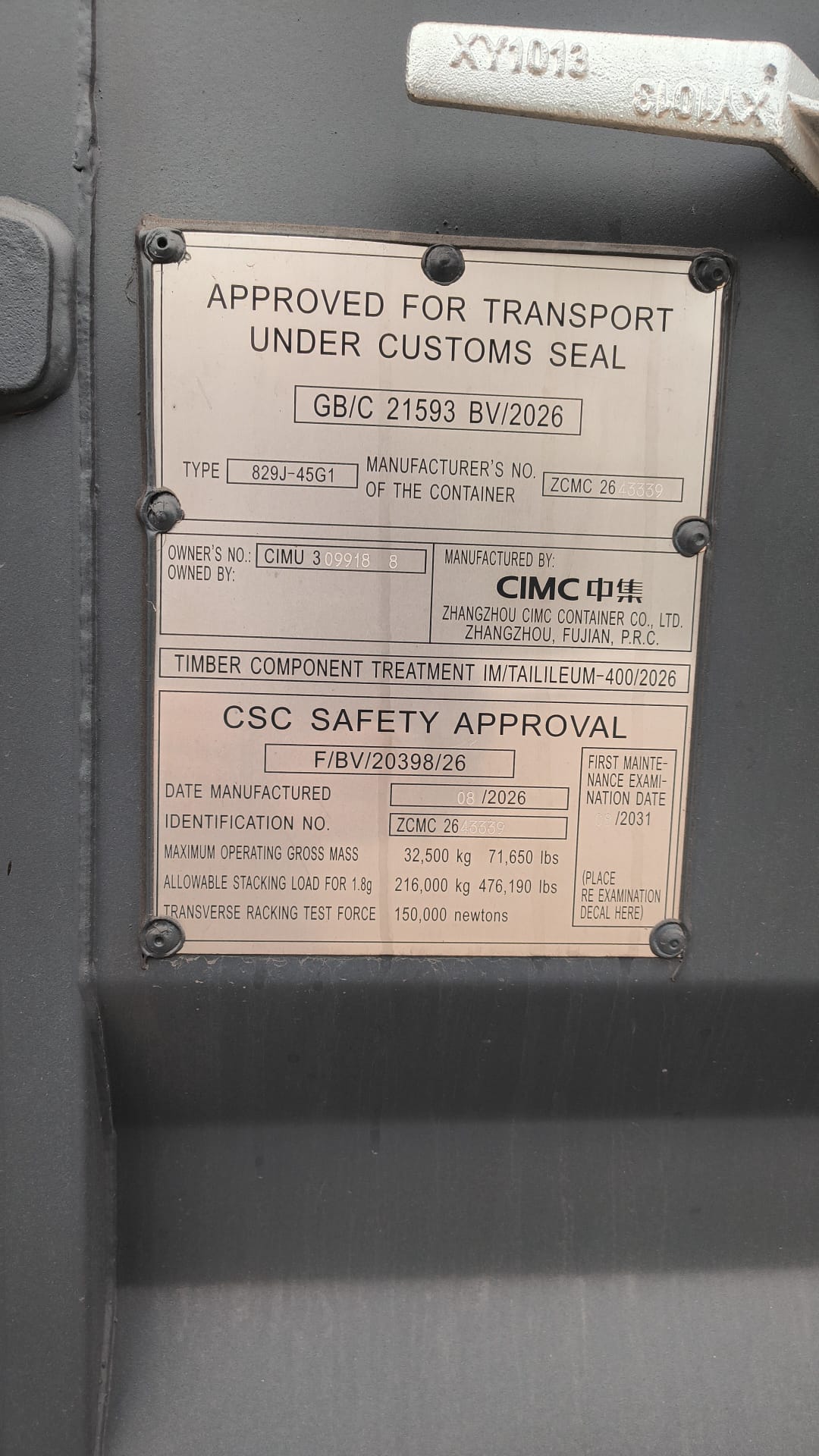 Shipping container 12m (40'HC) CIMU2255218 (Kopia) (Kopia) (Kopia) - Image 7